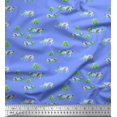 thumbnail image 1 of Soimoi Blue Velvet Fabric Tree & Rhinoceros Animal Print Fabric by Yard 58 Inch Wide, 1 of 5