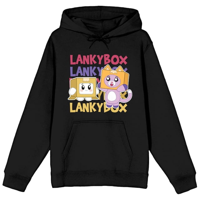 LankyBox Chandail à Capuchon Noir Boxy & Foxy