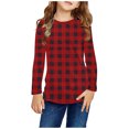 thumbnail image 1 of RXIRUCGD Chemises à Manches Longues pour Filles, Col Rond Mignon, Blouses Décontractées Élégantes, Rouge, Taille : 13 Ans, 1 of 6