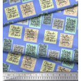 thumbnail image 3 of Soimoi Blue polyester Crepe Fabric Motivational Quotes Text Decor Fabric Printed Yard 52 Inch Wide, 3 of 5
