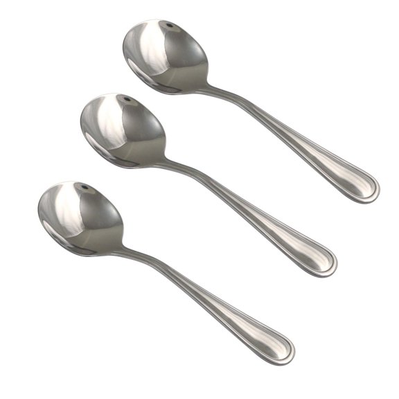 Mainstays Fleetline Adult Stainless Steel Soup Spoon,3-pieces, Silver