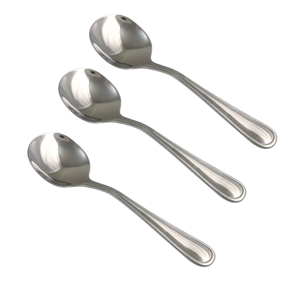 Mainstays Fleetline Adult Stainless Steel Soup Spoon,3-pieces, Silver