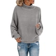 thumbnail image 1 of Kcodviy Chandail en Tricot de Coton pour Femmes Automne Hiver, Chandail pour Femme, Chandail à Fil Épais, Chandails à Enfiler pour le Travail, Chandail à Col Roulé, 1 of 5
