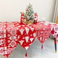 thumbnail image 3 of MesaSe Nappe de Restaurant Réutilisé Vif Couleur Vive Vif Décor Exquis Polyester Coton Noël Rouge Nappe de Wapitis pour le Festival, 3 of 7