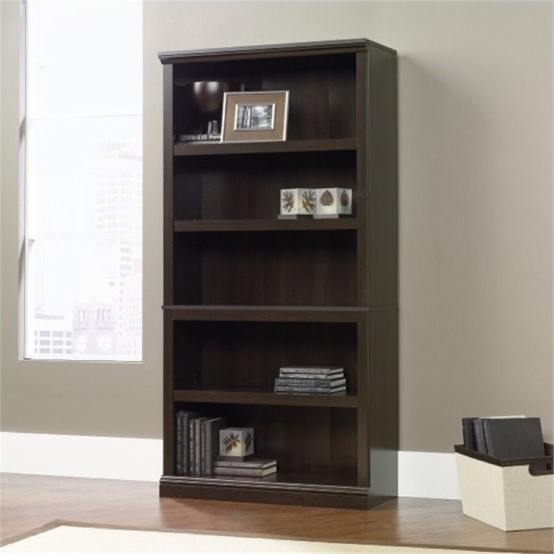 Bowery Hill 5 Shelf Bookcase in Cinnamon Cherry