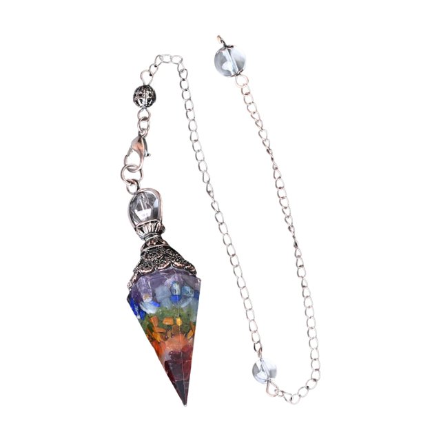 lionlar Crystal Pendulum Natural Stone Pendulums Reiki Necklace for Protection Colorful