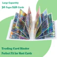 thumbnail image 4 of Trading Card Binder, 4-Pocket Album Book Holder, Fits for TCG Game 240 Cards-OPA1, 4 of 5