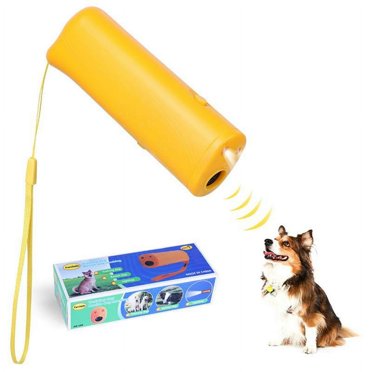 3 in 1 Ultrasonic Pet Dog Anti Barking Training Device Trainer LED Ultrasonic Stop Barking Yellow