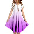 thumbnail image 1 of WERYOUNG Robes Filles Été Décontracté Mode Dégradé Manches Volantées Robe Évasée Robe Bohème Bébé Mignonne Fête Robe Ligne A Robe d'Été,Purple1,6-7 Ans, 1 of 7