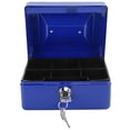 thumbnail image 3 of Cash Box, Safe Box Wth Key Security Lock Box Lock Case, For Home Office Blue, 3 of 8