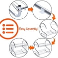 thumbnail image 4 of DEBGFS Dish Drying Rack  2 Tier Dish Drainer Easy Install Non-Slip Dish Rack Chrome Plated Dish Dryer with Removable Drain Board  Utensil,white, 4 of 9