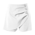 thumbnail image 4 of Timegard Shorts for Women High Waist Ruched Button Comfy Solid Color Casual Shorts Summer Fashion, 4 of 4