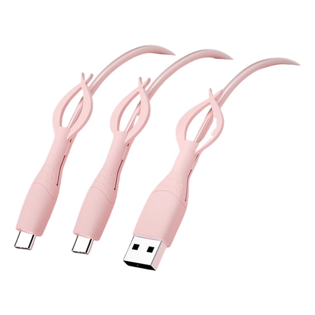 Kyursd Summer Organizers and Storage Special Offer!Silicone Mobile Phone Data Cable Protective Cover Opposition Bend And Break Charging Cable Head Cover Three Piece Set Suitable For Android