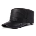 thumbnail image 1 of Men Cowhide Hat Winter Warm Outdoor Protect Ear Real Leather Adjustable Baseball Cap ,Fashion, 1 of 4