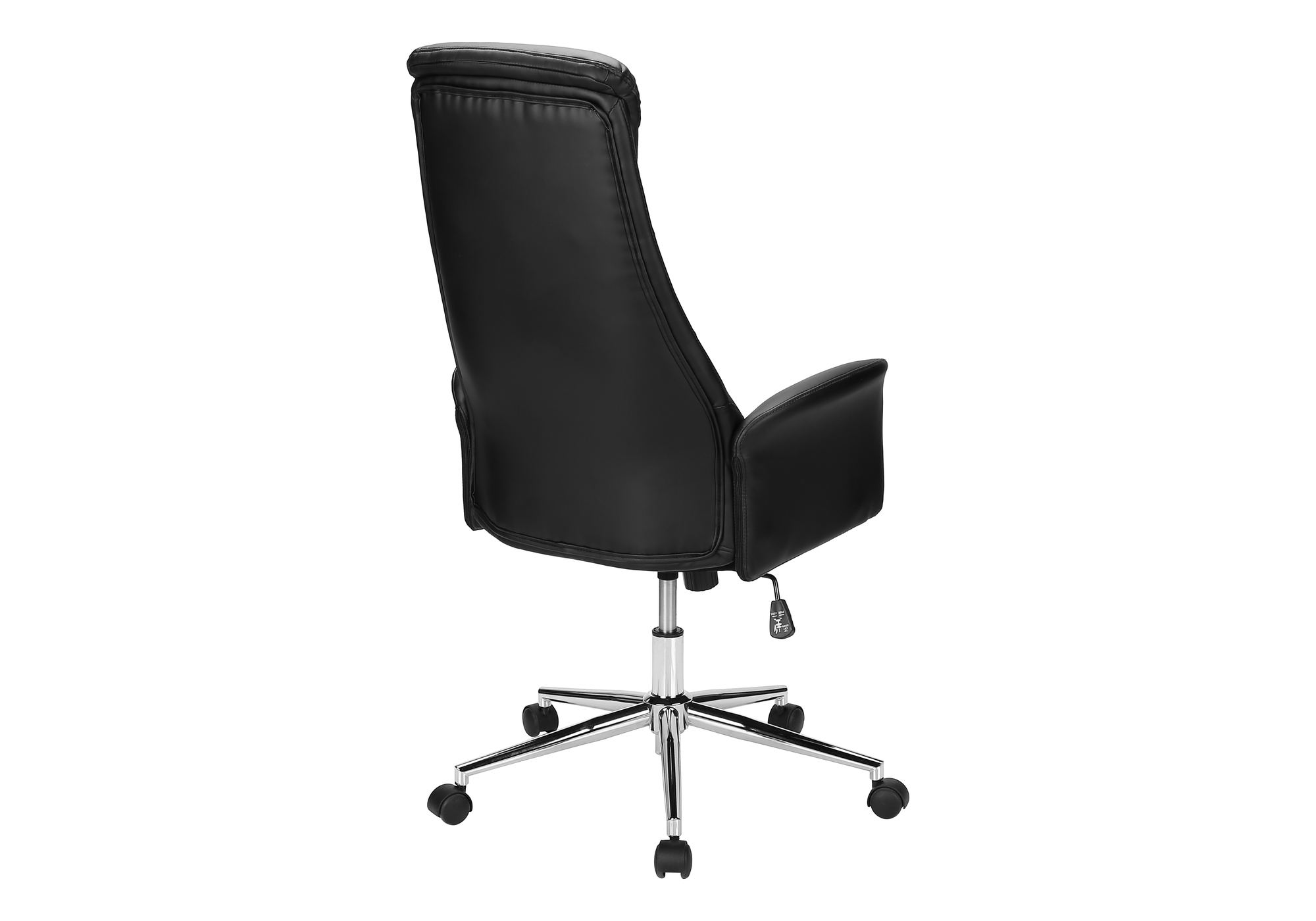Monarch Specialties - Chaise De Bureau, Hauteur Réglable, Ergonomique, Pivotant, Accoudoir, Travail, Aspect Cuir Noir, Métal Chromé, Contemporain, Moderne