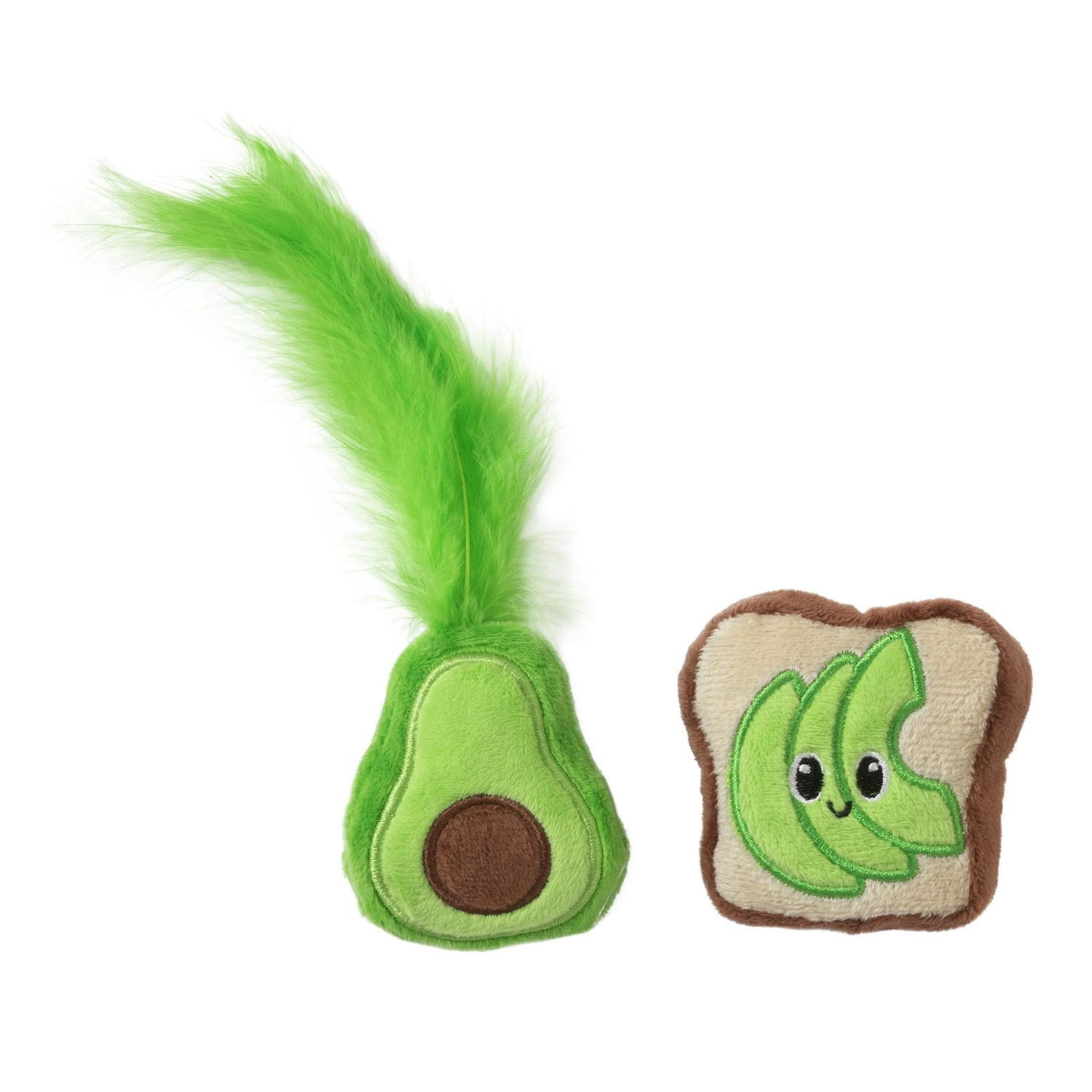 Quirky Kitty Toast à l'Avocat Herbe à Chat Peluche Lot de 2 Jouet pour Chat