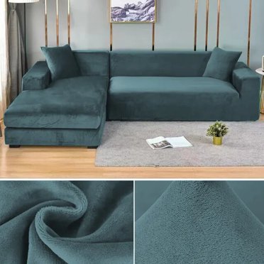 Housse de Sofa en Velours Épaisse et Élastique Housse de Sofa 1/2/3/4 Places pour Salon Housse de Sofa en Velours Peluche en Forme de L pour Coin Housse de Canapé