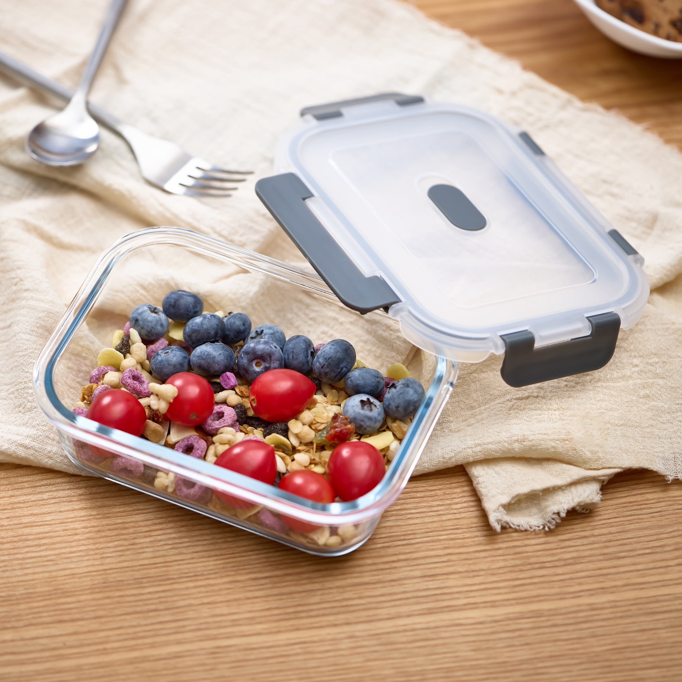 Mainstays Rectangle Glass Food Storage Container 630ml