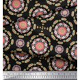 thumbnail image 3 of Soimoi Rayon Fabric Floral Mandala Print Sewing Fabric Yard 42 Inch Wide, 3 of 3