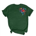 thumbnail image 4 of Pisexur Hauts de Printemps pour Femmes 2025, Hauts pour Femmes, Hauts de Sortie pour Femmes, Hauts pour Dames Mode Imprimé Manches Courtes Blouse Col Rond T-Shirt Drôle Vert Armée, 2TG, 4 of 5