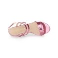 thumbnail image 4 of BLISSFUL STEP Women's Slingback Block Heel Ankle Strap Sandals Pink 8, 4 of 7