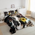 thumbnail image 4 of Erosebridal Highland Cattle Bedding Full Comforter Set, Rustic Sunflower Down Comforter, Leopard Cheetah Print Decor, Lightweight, 4 of 8