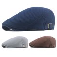 thumbnail image 4 of Trayknick Convenient Men Hat Perfect Gifts Polyester Hollow Washable Men Beret Cap for Daily, 4 of 13