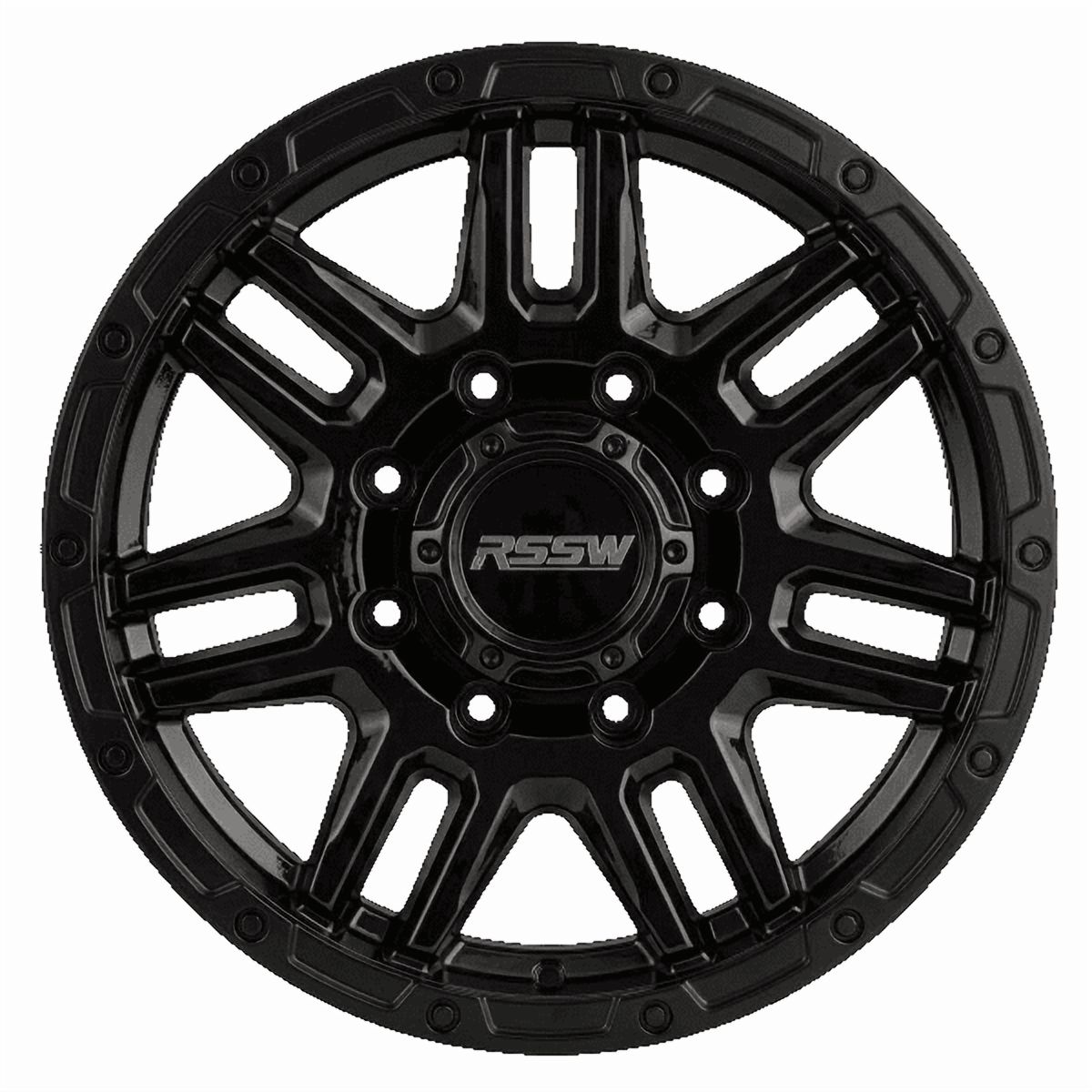 RSSW Blitz Gloss Black 20X9 Alloy Wheel for cars and SUVs with 8-165.1 bolt pattern, 20 mm offset and 121.3 centerbore