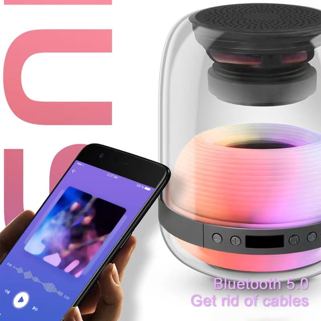 TopLLC Bluetooth Speaker With Lights Color Changing Portable Wireless Speaker LED Lighting Themes,Bluetooth Audio,Bluetooth Speaker Stereo Sound