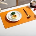 thumbnail image 2 of Rectangular Leather Placemat Solid Colour Faux Leather Placemats , Coffee Mats, Kitchen Table Mats, Easy To Clean Kitchen Table Mats, 2 of 7