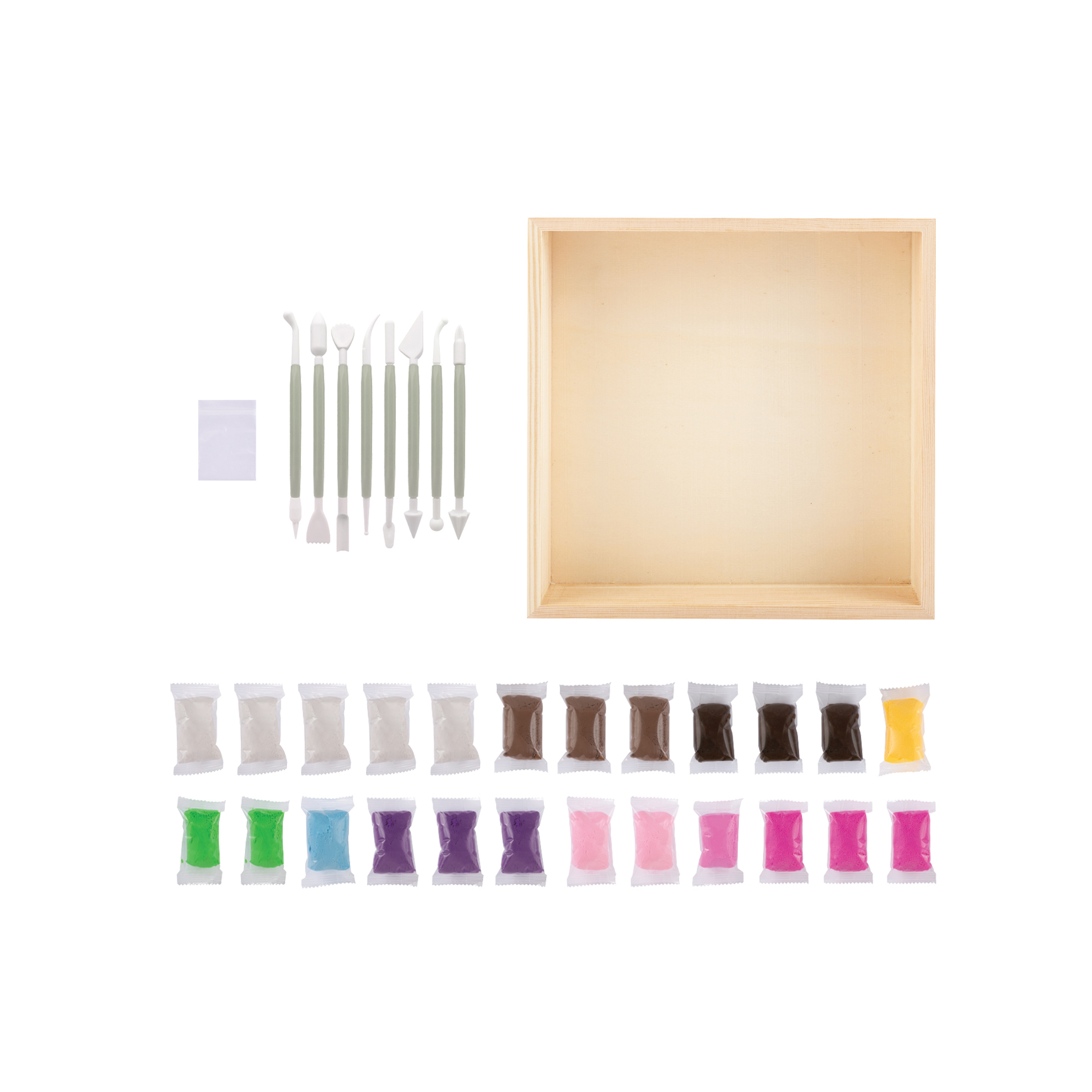Air Dry Clay Shadow Box Kit - Floral