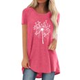 thumbnail image 1 of Pompotops Femmes Mode Casual Chemises d'Impression Manches Courtes Tee-Tops Tunique Blouse, 1 of 4