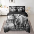 thumbnail image 2 of YST Highland Cow Bed In A Bag Rustic Cow Comforter Set,Western Retro Animal Bedding Sets 7-Piece Queen Stuffing Wildlife Quilt with Flat Fitted Sheet, 2 of 5