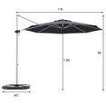 thumbnail image 3 of Costway Parasol Déporté de Patio 11 Pieds Rotation 360° Inclinaison en Aluminium Gris, 3 of 10