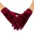 thumbnail image 2 of Femmes Couleur Unie Plein Doigt Velours Extensible Soirée Bal Cyclisme Gants Noir, 2 of 13