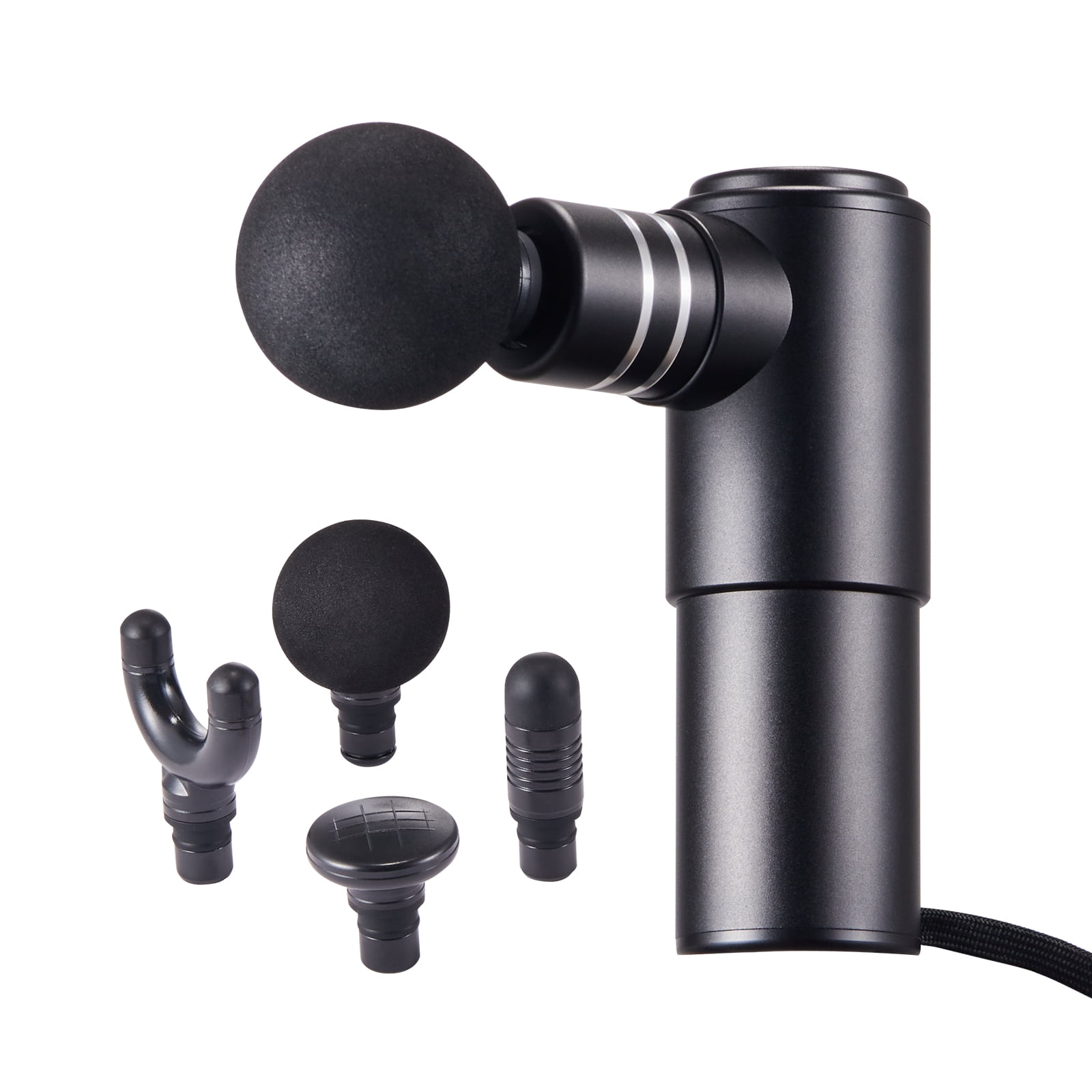 VEVOR Massage Gun Deep Tissue, Percussion Muscle Massager for Athletes - with 4 Speed Levels & 4 Massage Heads, 12V 2500mAh Batteries