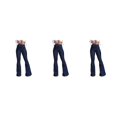 thumbnail image 4 of pitrice Women Wide Leg Jeans High Waist Flared Pants Solid Color Strap Spring Summer Hip-Lifting Ladies Trousers For Office Blue M 3Set, 4 of 6