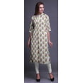 thumbnail image 3 of Bimba Printed Straight Kurtis For Women Button Down Mandarin Indian Tunic Large, 3 of 6