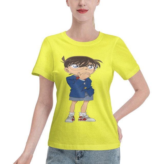 T-Shirt Basique à Manches Courtes pour Femmes Detective Conan Conan