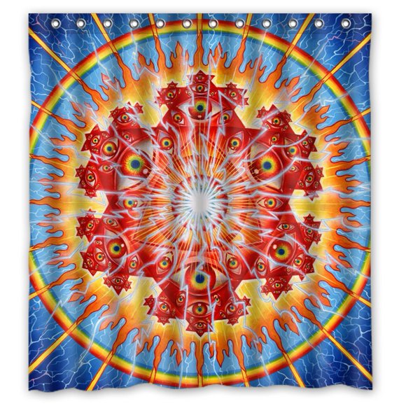 TOUXIHAA Alex Gris Art Rideau de Douche Ensemble de Rideaux de Salle de Bain avec Crochets Taille 66x72 Pouces