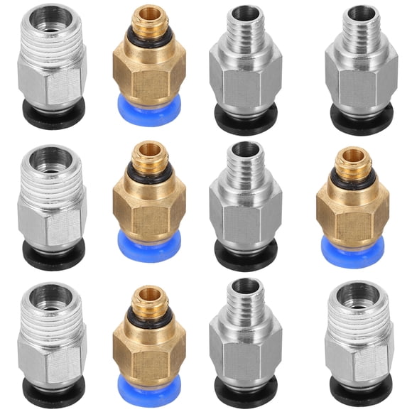 Brass Quick Fitting Connector for 3D Printer Assorted Color High Precision 12pcs