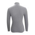 thumbnail image 5 of Dagegui Chandails à Col Roulé pour Femmes, Tricot Côtelé, Manches Longues, Chandail Extensible Ajusté, Hauts d'Automne Gris, P, 5 of 5