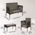 thumbnail image 3 of Outsunny Ensemble de Mobilier de Patio en Osier 4 Pcs avec Causeuse 2 Chaises Beige, 3 of 10