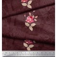 thumbnail image 2 of Soimoi polyester Crepe Fabric Texture,Leaves & Rose Flower Decor Fabric Printed Yard 42 Inch Wide, 2 of 3