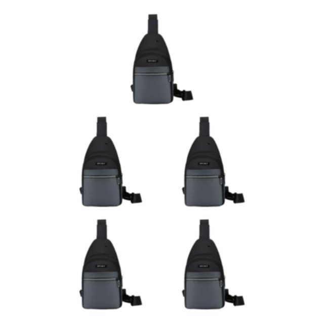 kurtrusly Hands Free No Burden Outdoors Chest Bag Soft Polyster Large Capacity Easy To Carry Chest Bag For Men grey 5Set