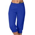 thumbnail image 1 of Timegard Womens Sweatpants Capri Pants Cinch Bottom Solid Color Cropped Joggers Workout Pants with Pockets, 1 of 6