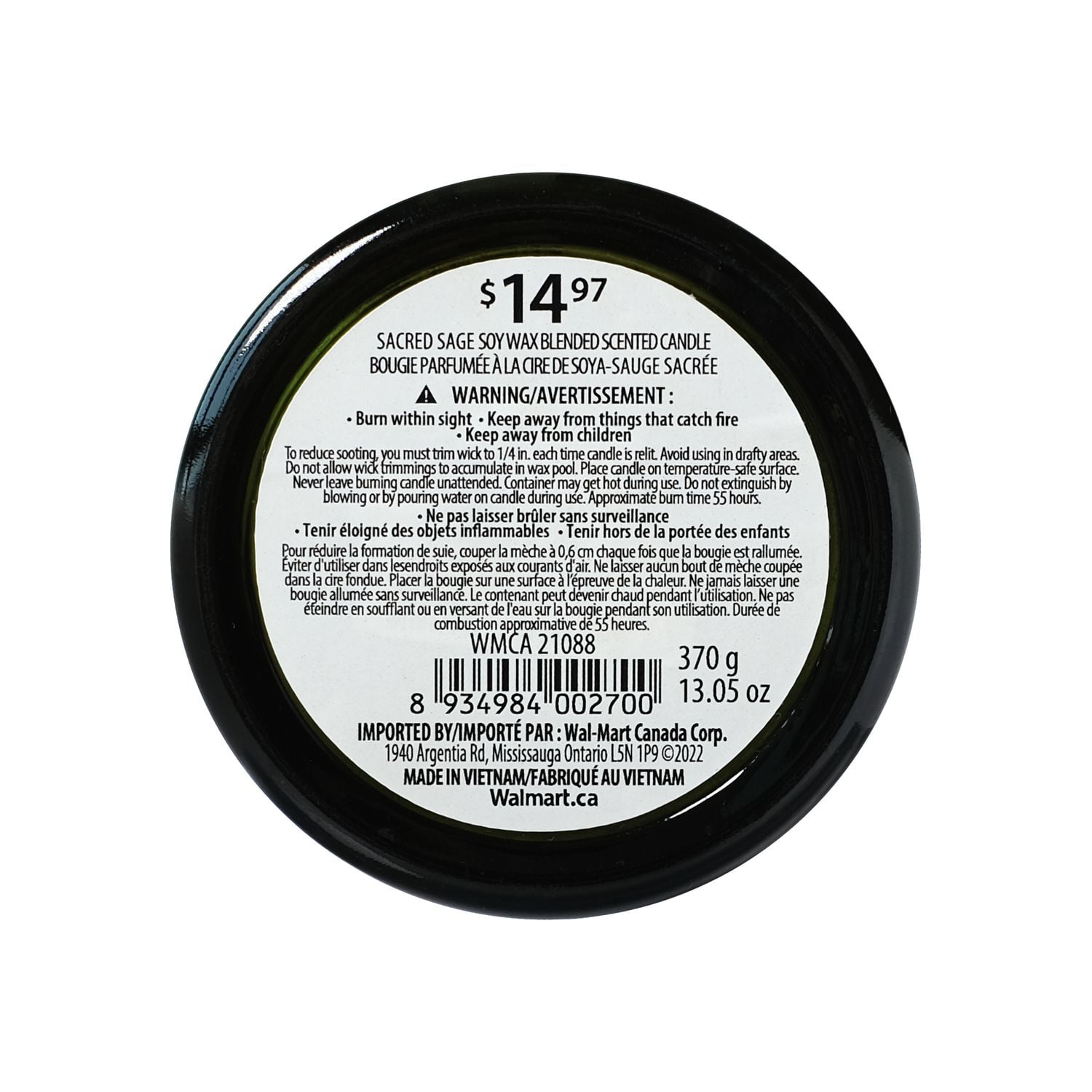 Art Wick 13.05oz Sacred Sage Soy Wax Blended Scented Candle,1 mèche de bois