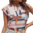 thumbnail image 1 of Pompotops Mode Femmes Été Sans Manches Bandage Chandail Imprimé Blouse Décontractée, 1 of 8