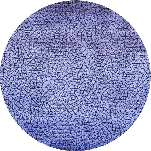 Ahgly Company Tapis d'Intérieur Lavables à la Machine, Ronds, Transitionnels, Pourpre, Pervenche Profonde, 4' Ronds