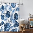thumbnail image 1 of Rideau de Douche Imperméable Imprimé Stéréoscopique Tropical Jungle Botanique Feuille Fleur Saison Polyester Rideau de Douche avec Crochets, 1 of 6